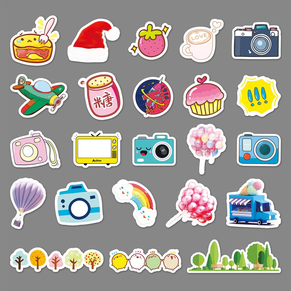 51 Small Fresh Waterproof Personality Cartoon Trolley Case Suitcase Scooter Tablet Computer Car Decoration Stickers