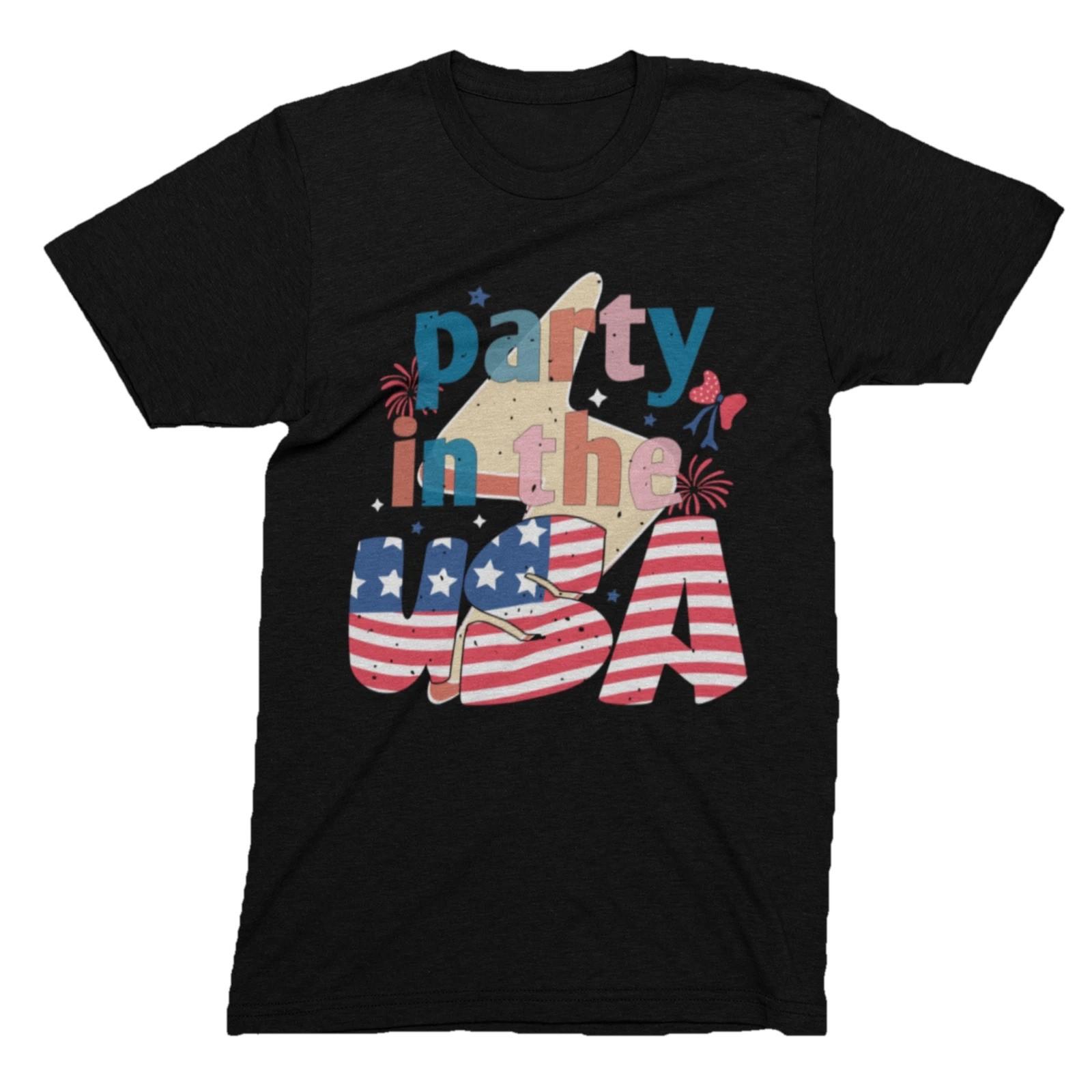Party In The USA T-Shirt | 4th of July Patriotic Fireworks Shirt | American Flag XL