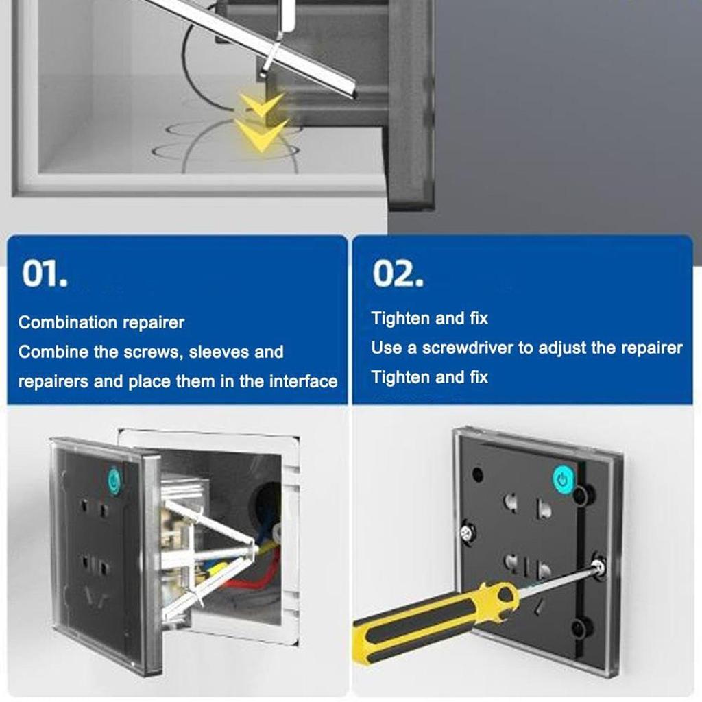 Concealed Junction Box Repair Kit 10 Pieces Electrical Outlet Fixing Device 86/118 Type Fixer Maintenance For Mechanics Projects