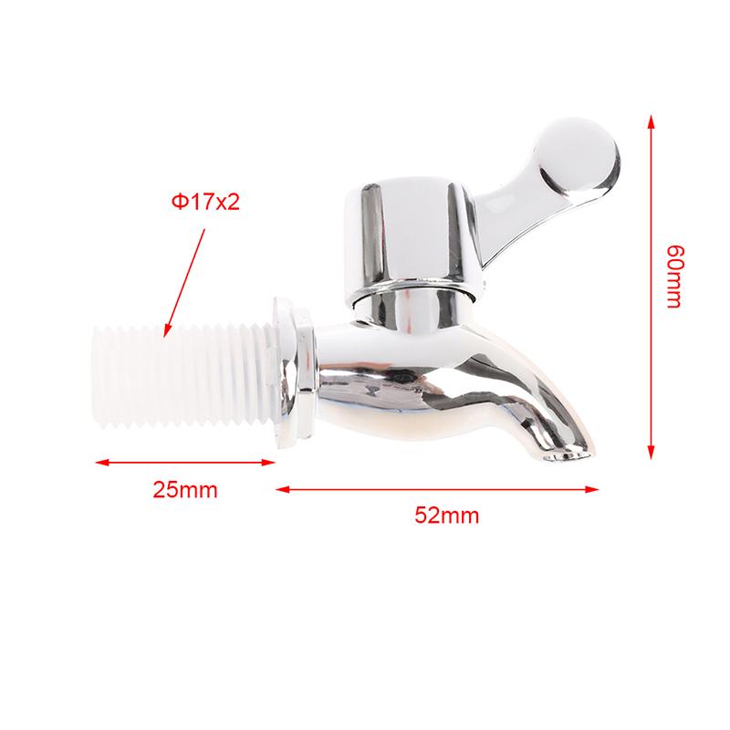 1ks 17mm Stříbrný Skleněný Kohoutek na Láhev na Víno Nádoba Sud na Víno Nádrž na Vodu Kohoutek