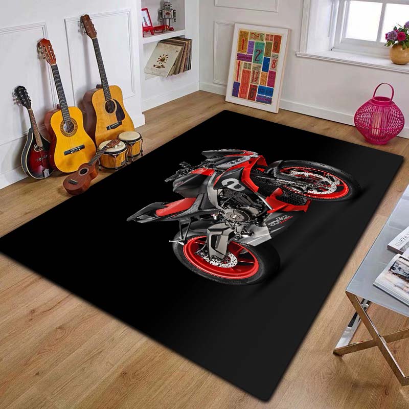 2026 A-Aprilia Rennwagen Logo Motorrad Teppich Teppich für Schlafzimmer Wohnzimmer Haus Sofa Dekoration, Kinder Spiel Dekor Bodenmatte Geschenk