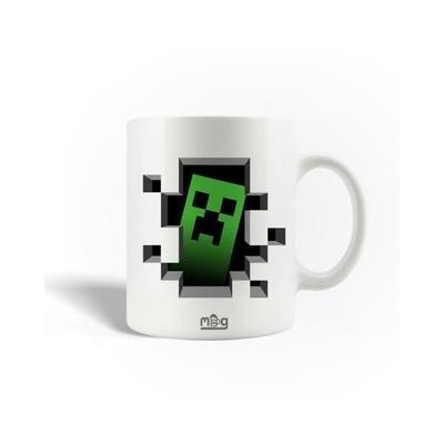 Keramiktasse - Minecraft - Wandaufkleber - 3er-Pack - 30cl - Spülmaschinenfest - Weiß