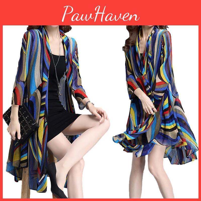 Sun Sundress Clothing Womens Protection Midlength Plus Size Shawl Loose Outer Chiffon Cardigan Thin Coat Beach Airconditioned Rooms