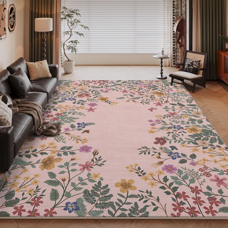 European Retro Style Large Area Carpet Living Room Sofa Bedroom Rug Bedside Blanket Anti Slip Dirt Resistant Blanket Beautiful