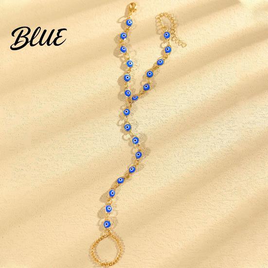 Dripping Glaze Bracelet High Saturation Blue White Eye Shape One-piece