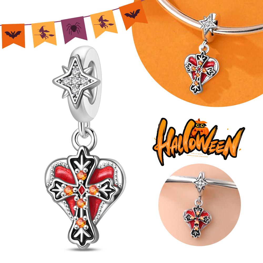 Halloween Party Copper Luminous Skeleton Coffin Pendant Beads Fit Charms Bracelet For Jewelry Making Women Gifts