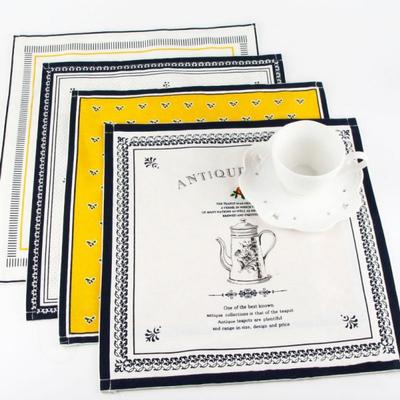 1 Stück Einfache Teekanne Teller Kleine Blume Baumwoll-Leinen Matte Tuch Serviette Untersetzer Küchen Dekoration Zubehör