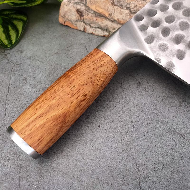 Heavy Kitchen Knives Cleaver Meat Chopping Vegetables Chinese Knife Wood Handle Stainless Steel Chef Knife Hand Forged Blade 8"