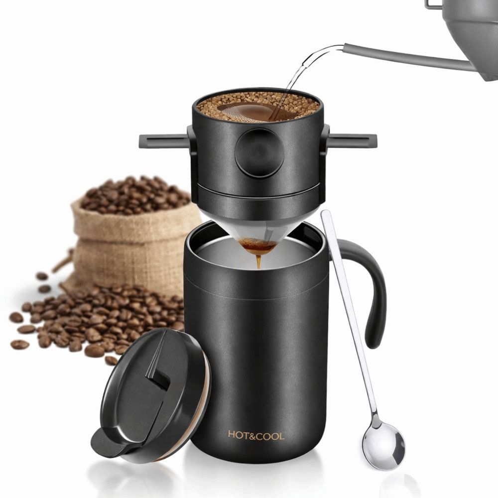 Insulated Hand Brewed Coffee Cup Heat-resistant Anti-scald Handle Travel Coffee Maker Comfortable Handle Non-slip