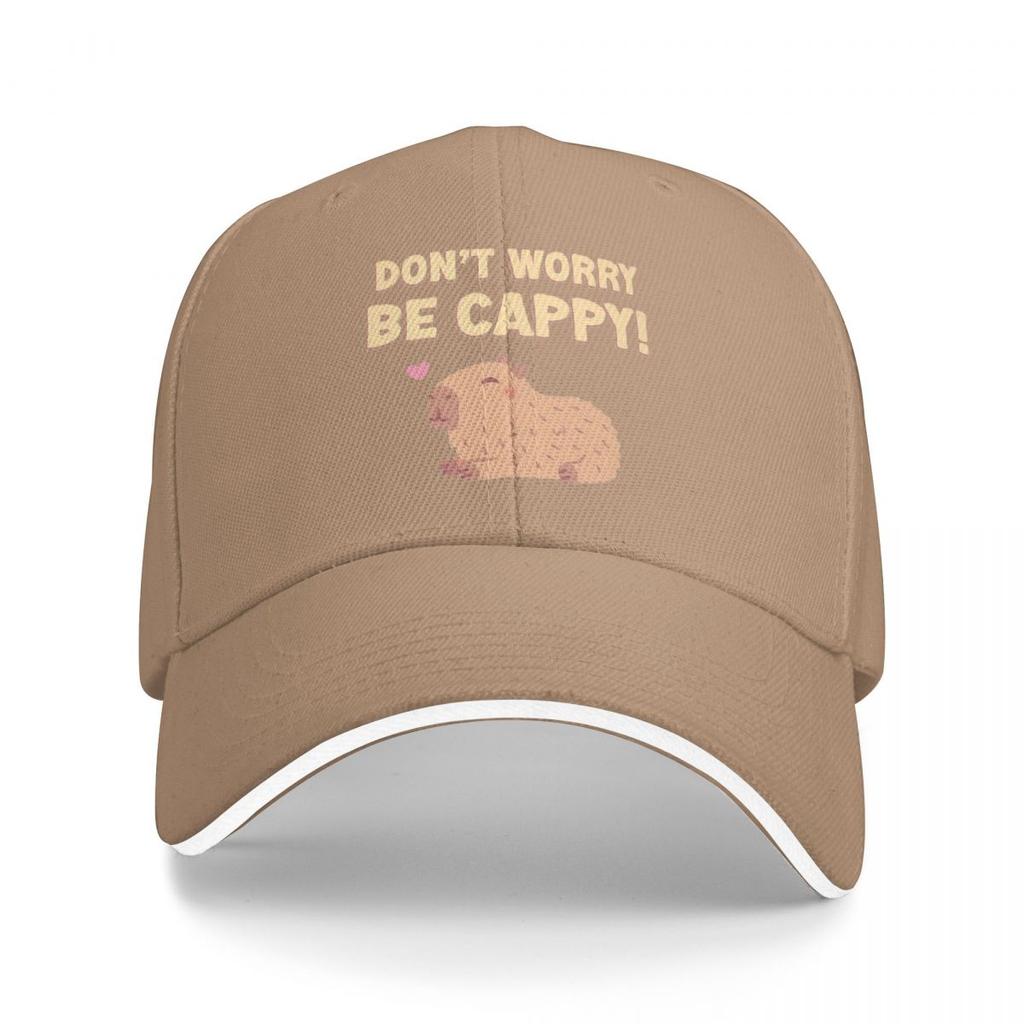 Dont Worry Be Capy Capybaras Baseball Caps Snapback Baseball Hats Breathable Casual Casquette Outdoor Unisex