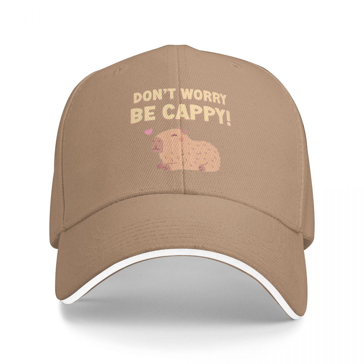 

Dont Worry Be Capy Capybaras Baseball Caps Snapback Baseball Hats Breathable Casual Casquette Outdoor Unisex One Size