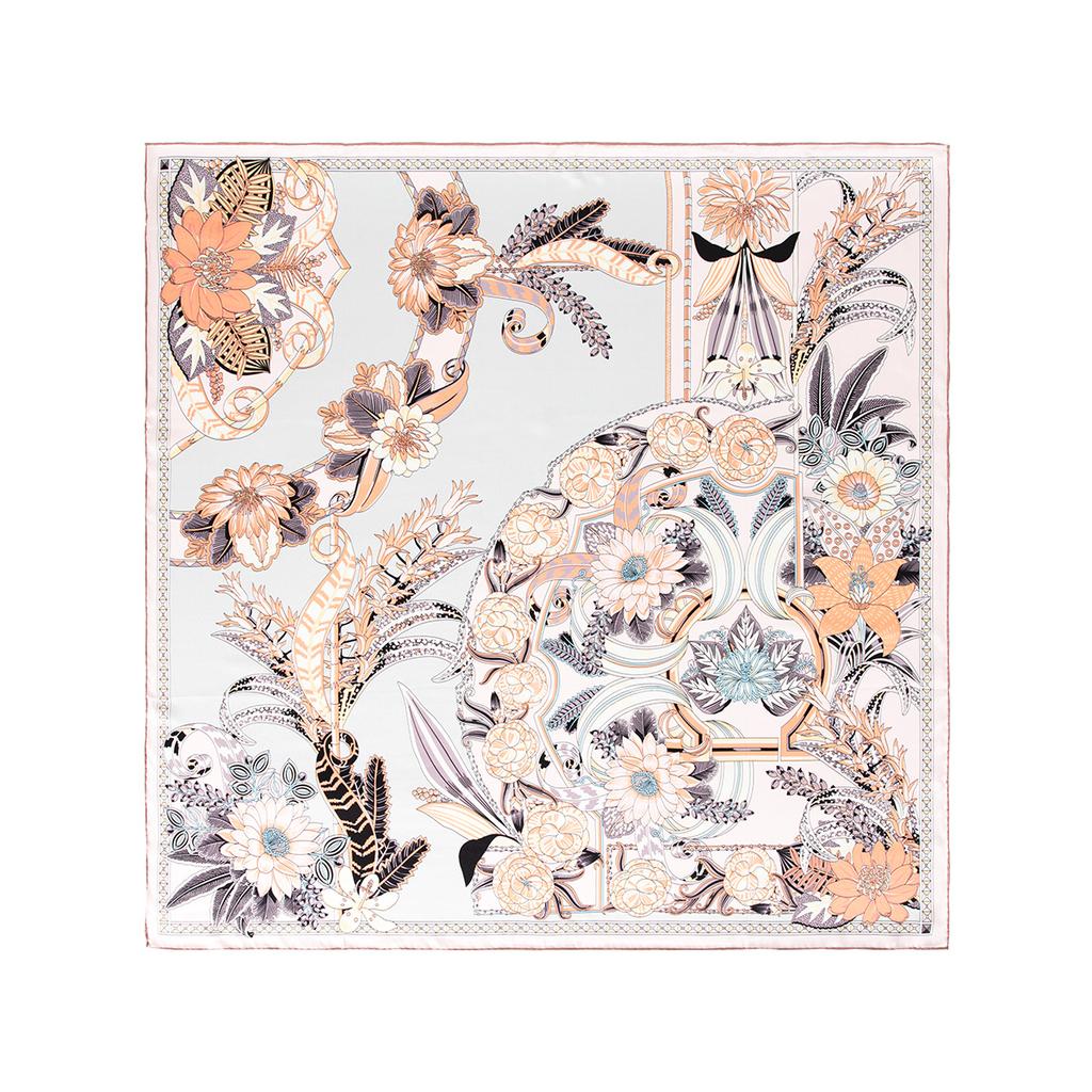 100% Mulberry Silk Crepe Satin Square Scarf Shawl