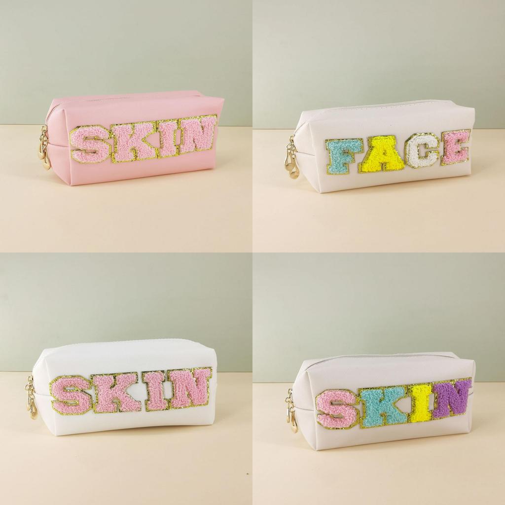 Fashion Crossborder Style Embroidered Letter Makeup Bag With Waterproof Design For Women