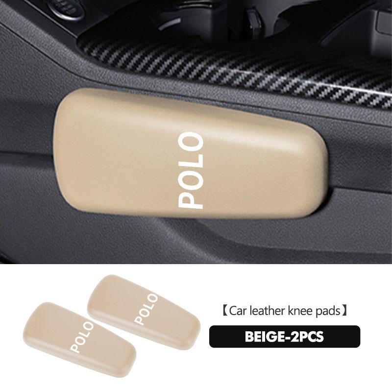 LMN1 Emblems For Volkswagen VW Car Knee Pad Leather Elbow Rest Pad Headrest Car Accessories Golf Jetta Passat Mk4 Mk5 Mk6 CC B5 B6 B7