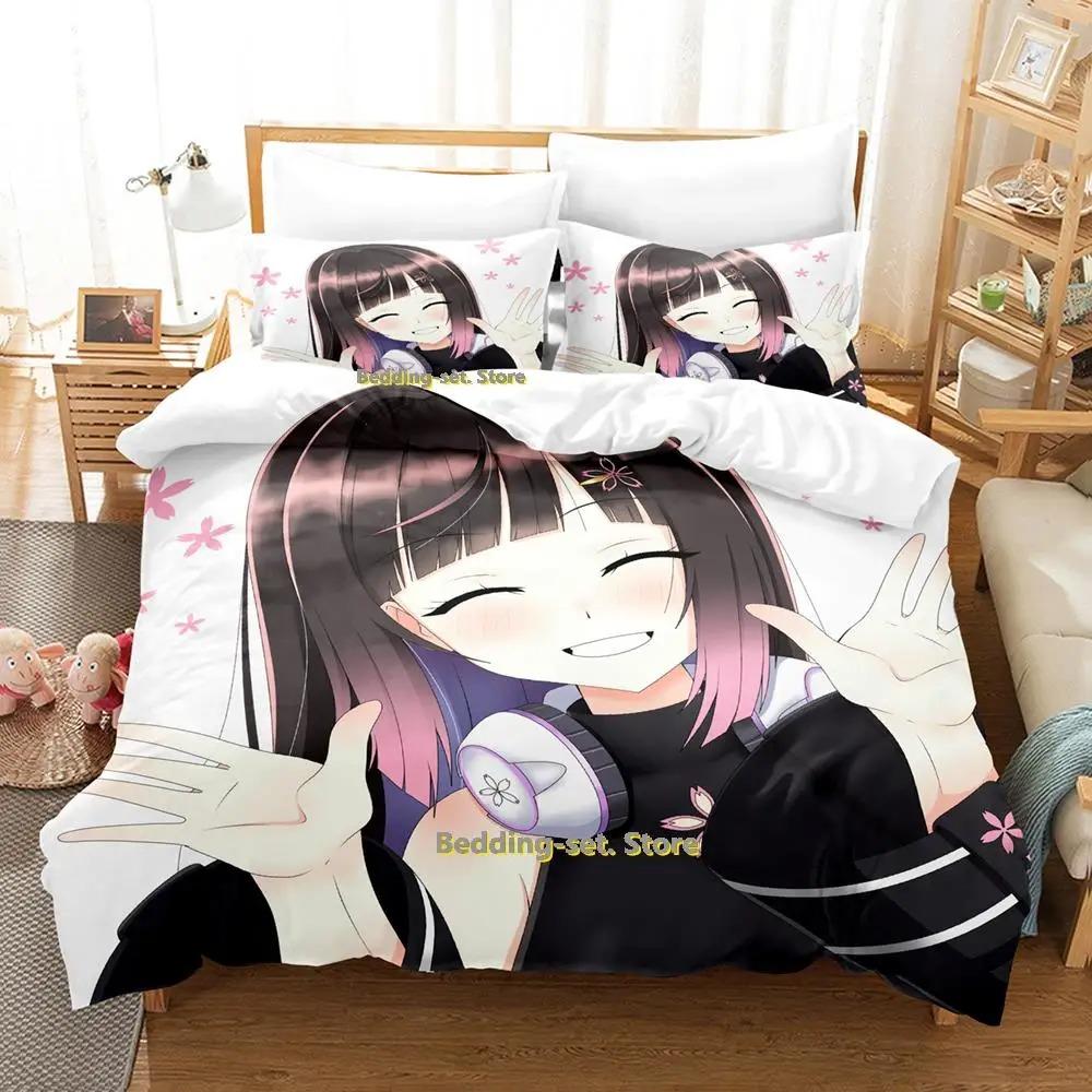Hana Yomeguri Bedding Set Single Twin Full Queen King Size Bed Set Adult Kid Bedroom Duvetcover Sets Kawaii Anime Bed Sheet Set