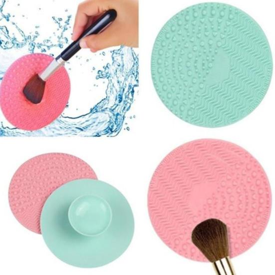 

Круглый очиститель Косметический макияж Кисть для мытья гель Чистящий коврик для тонального крема темно-фиолетового