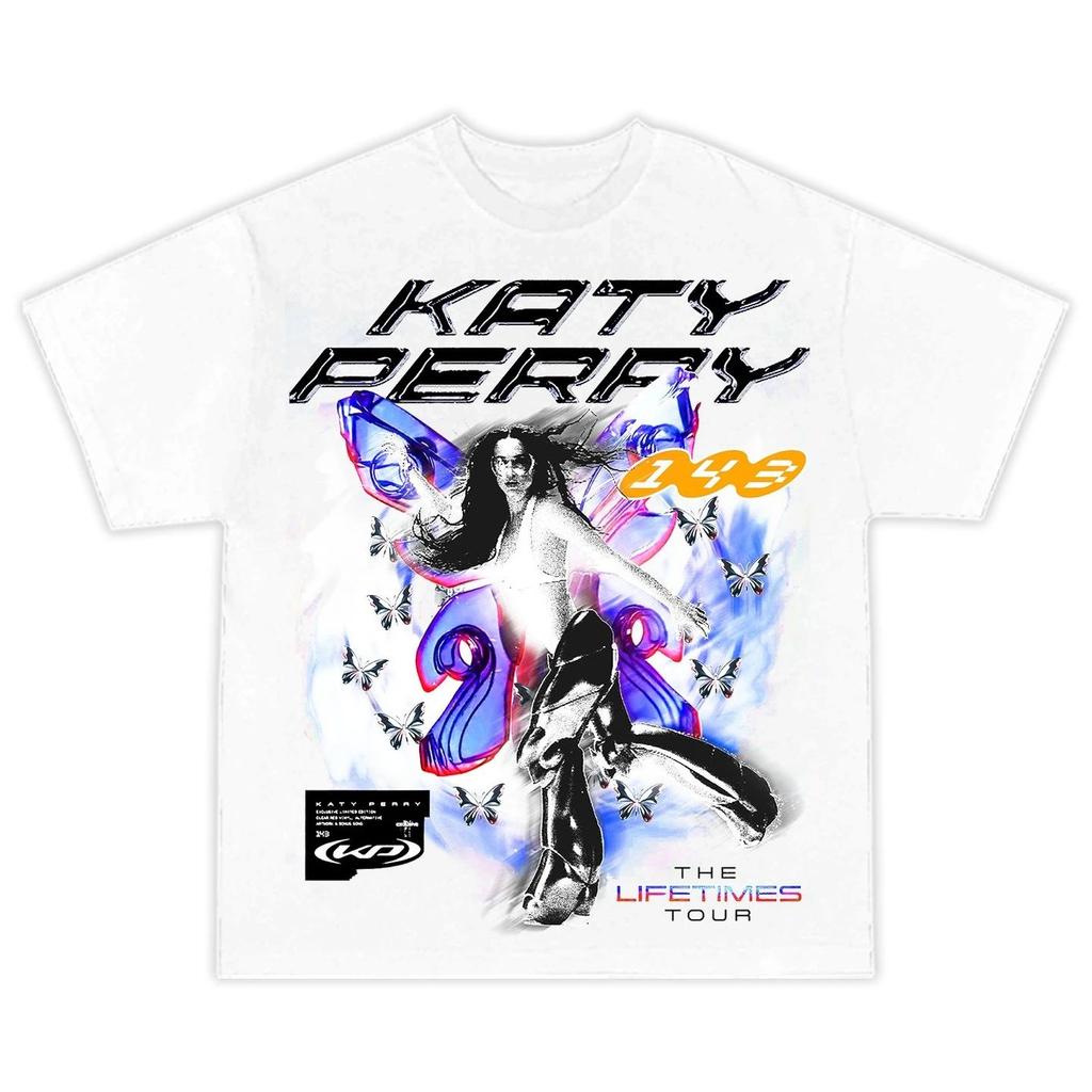 Katy Perry Klassisches Poster-Print T-Shirt Sommer Locker Herren Damen Y2k Übergröße High-Street-Stil T-Shirt Übergröße Lässiges Oberteil
