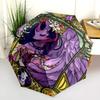 Twilight Floral Glass Wings Folding Umbrella 8 Paraphenoid Bones Umbrella Outdoor Travel Umbrella Travel