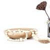 Wooden Storage Tray Multi-purpose Fruit Treats Candies Desserts Appetizer Snacks Serving Tray Farmhouse Rustic Round Decorative Bowl Kitchen Supplies