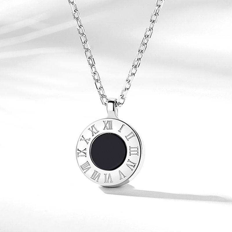 Titanstahl Römische Ziffern Ohrstecker im koreanischen Stil - Niedlicher und schlichter Schmuck für Mädchen, perfekt für Herbst- und Wintermode.