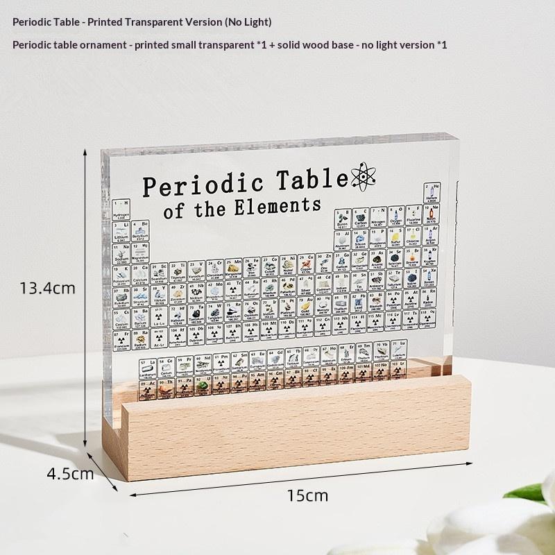 Acrylic Periodic Table Figurines Mendeleev Printing Element Periodic Table Desk Decor Chemistry Display House Accessories Gift as the picture