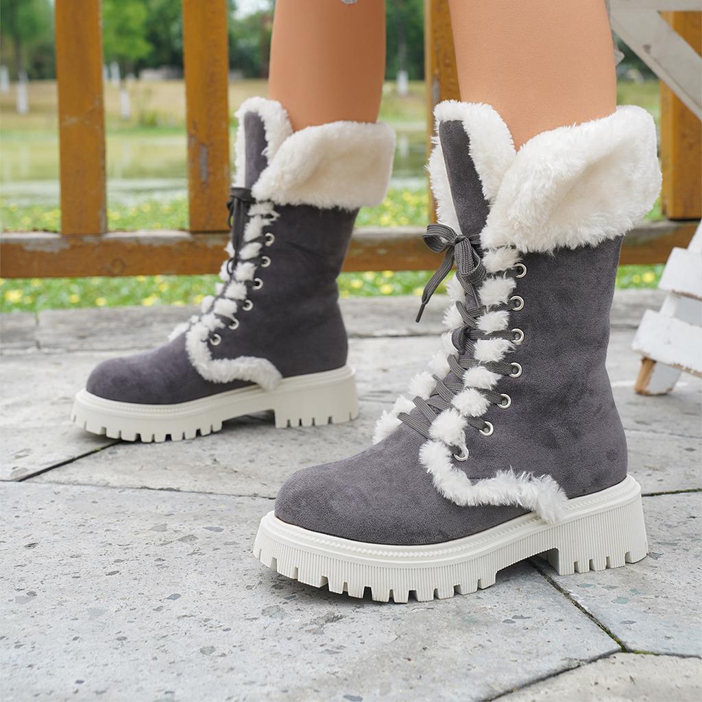 Shoes for Women Winter Fashion Plus Size Platform Short Plush Warm Comfortable Non-slip Snow Boots 36-43 Ankle Boots