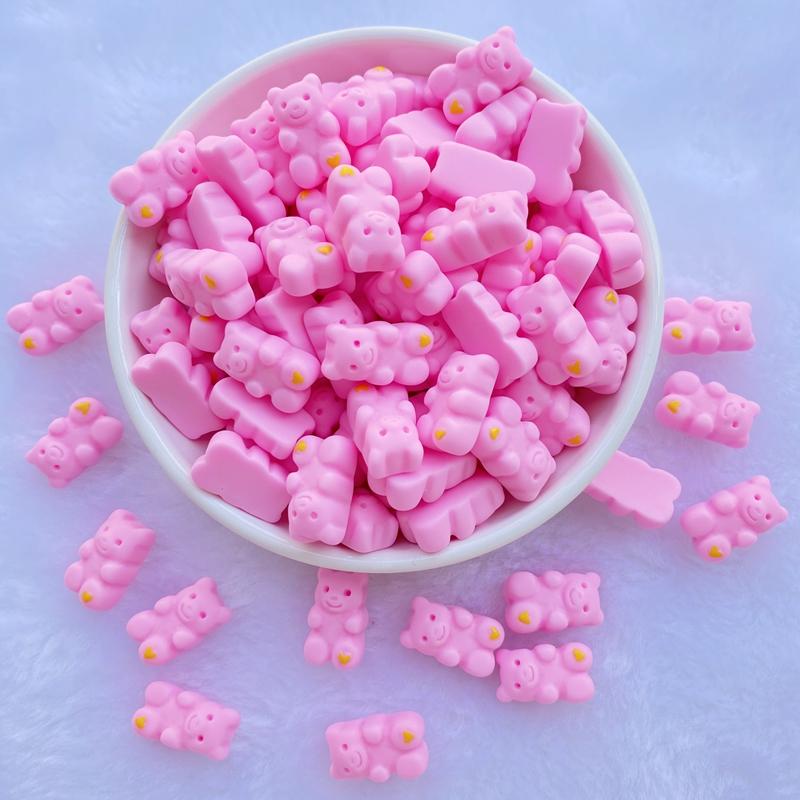 20Pcs New Cute Resin Cartoon Little Bear Series Flat Back Manicure Parts Embellishments For Hair Bows Accessories