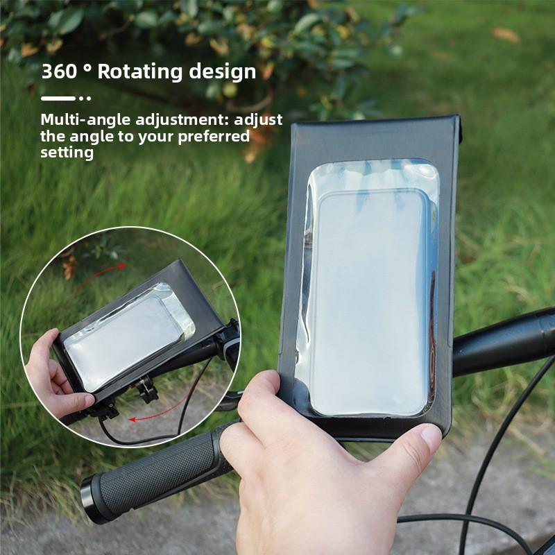 Bicycle Waterproof Phone Bag With Rotatable Holder For Outdoor Cycling Use