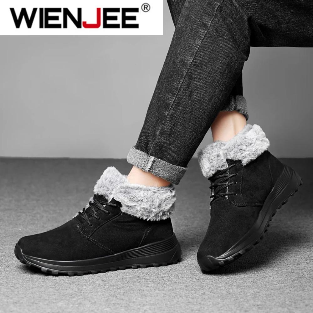 Winter Warm Men Boots New Casual Comfortable Durable Men Hiking Shoes Outdoor Big Size Leather Non-Slip Male High Top Snow Boots