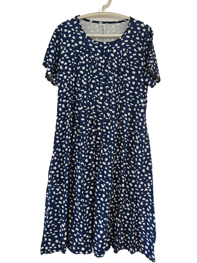 Frauen Lose Sommer Floral Vintage Sexy Rüschen Tasche Kleid