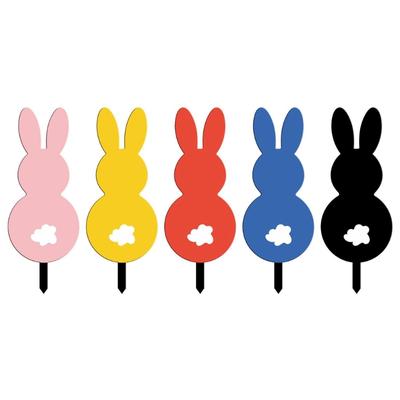 Outdoor Easter Bunny Yard Lawn Stakes Rabbits Shape Yard Signs Outdoor Decorations for Easter Hunt Game, Party Supplies