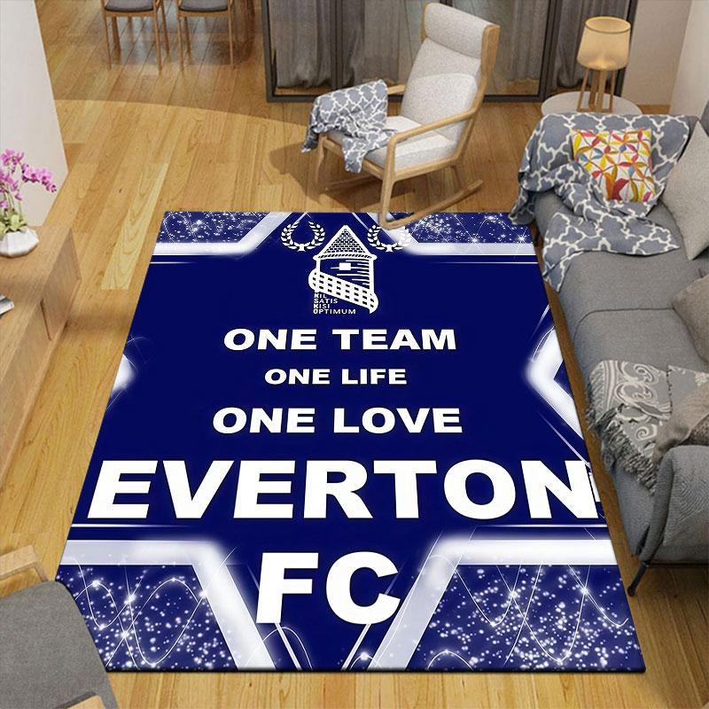 Everton Flannel Printed Carpet, Home Sofa Decoration for Living Room & Bedroom, Non‑Slip Play Flannel Floor Mat for Game Room