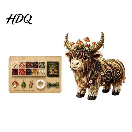 Multi-color Beads Set Highland Cow Bead Kit Mythical DIY Craft Tiny Animal