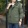 Men's Fleece-Lined Cotton-Padded Winter Coat, Mid-Length, Warm, Plus Size, Multi-Pocket Jacket