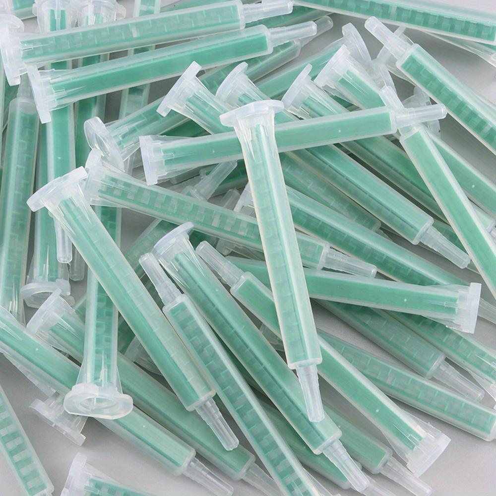 

20pcs Mixing Nozzle Static Mixer Adhesive Mixing Tube Syringe For AB Glue Gun Two Component Liquid Mixer зелёный