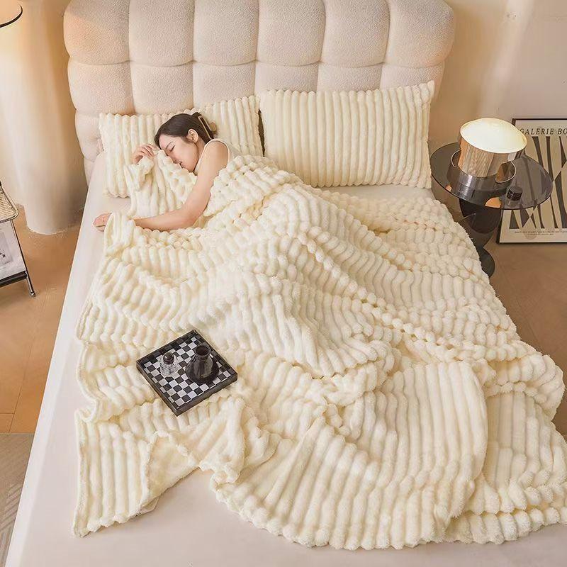 

Роскошный мягкий плед из искусственного кроличьего меха, пушистый теплый однотонный плюшевый плед для дивана, кровати, одинарный, двуспальный, весенне-осенний, клетчатый 70x100cm Very Small