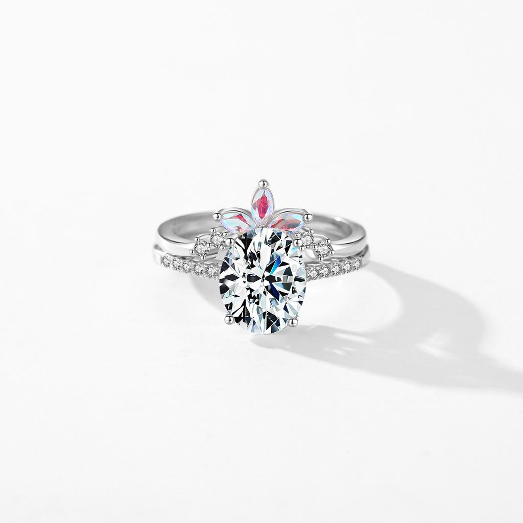 MODIAN 925 Sterling Silver Delicate Oval Cut Zircon Finger Ring For Women High-Class Luxury Wedding Engagement Band Fine Jewelry
