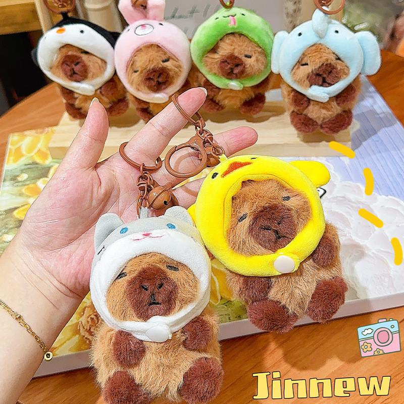 Wearing Rabbit Snake Chicken Cat Penguin Headgear Capybara Plush Keychain Gift