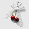 Phone Charms Ribbon Bow Keychain Leopard Pattern Pearl Bow Pendant Heart Phone Chains  Couple Kids