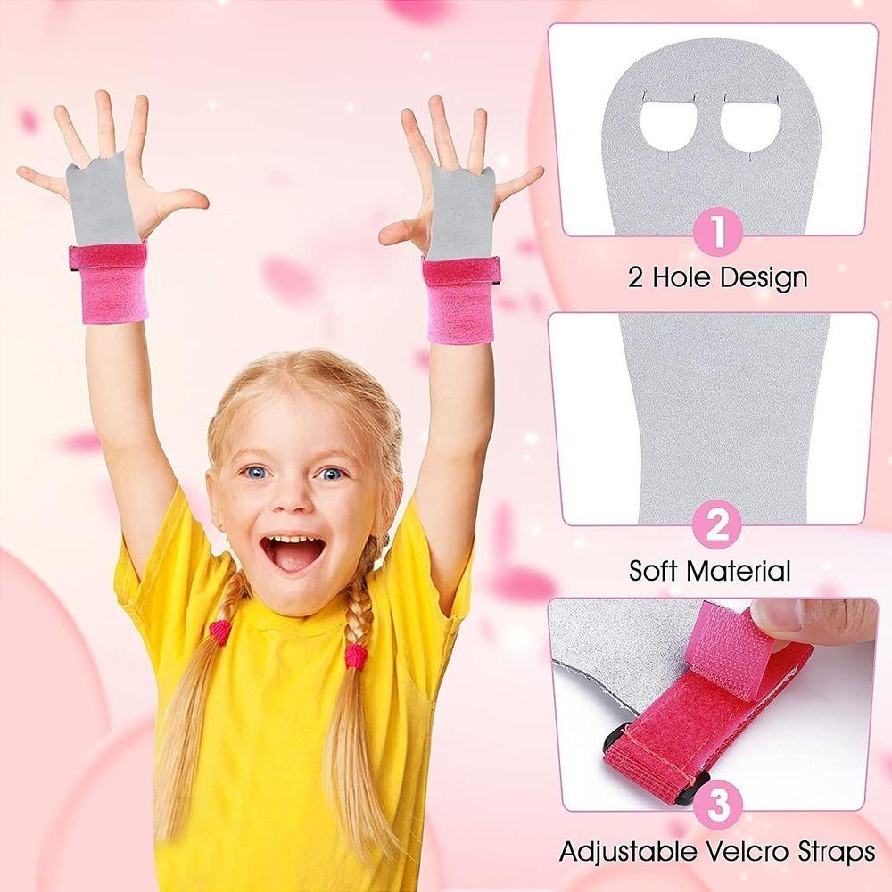 Palm Protection Gymnastics Grips Adjustable Hand Strap Kids Wristbands Set  for Girls Youth