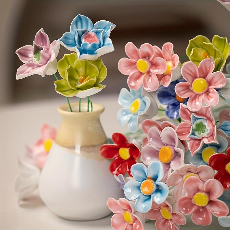 

10Pcs Ceramics Artificial Flowers Rose Fake Flowers for Home Room Decor Wedding Decoration Mother s Day DIY Gifts Accessories