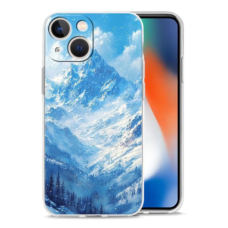 Phone Case For iPhone 16 Cases iPhone 15 12 13 14 16 Pro Max X XR XS Max 15 Plus iPhone11 Cover Landscape Winter Light Snow