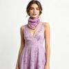 Elegant Luxury Floral Print Silk Scarf Magnetic Buckle Neck Covers Scarf  Neck Decorative