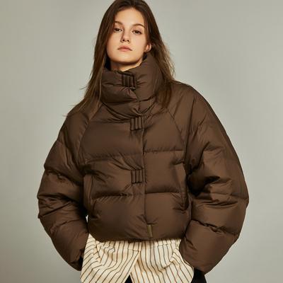 Winter Daunen Baumwolljacke Damen Locker Verdickt Kurz Baumwollgepolsterte Mäntel Einzigartig Einreihig Stehkragen Warme Oberbekleidung