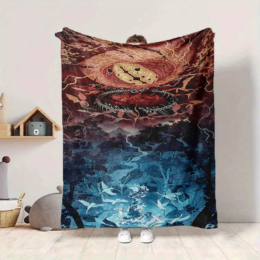 1pc The Lord of the Rings Flannel Throw Blanket Lightweight Soft Warm All Season Blanket for Sofa, Bed, Travel,L1028135