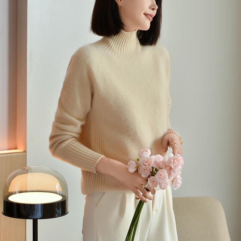 Fanzhen Women's Thickened 100% Wool Turtleneck Sweater