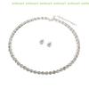 [C]4Pcs/set Women Crystal Jewelry Set For Women Charm Necklace Bracelet Stud Earring White Zircon Chain Necklace