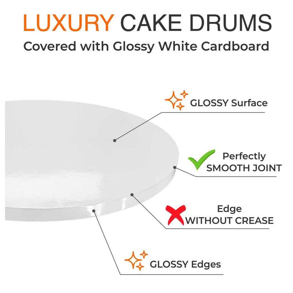 Cake Board Base White 25 1.2 Set 10 pcs Cake Drum Round Luxe Brand4Cake