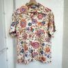 Used 70s OP Ocean Pacific Aloha Shirt Wood Button Reverse Print