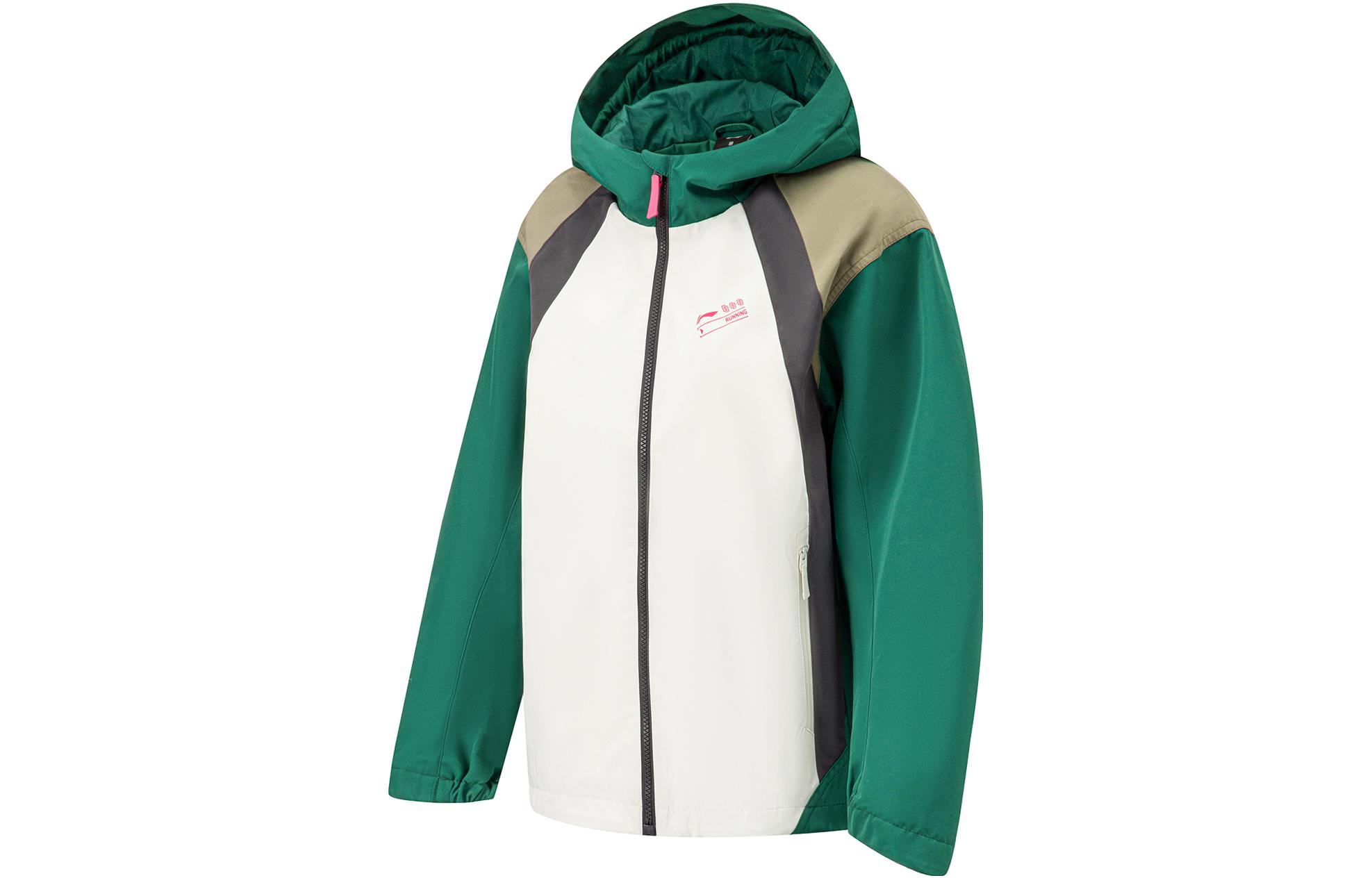 Li Ning Running Collection Trench Coats Women s Mist White Storm Green Hooded Moderate Other AFDT896-1 XL
